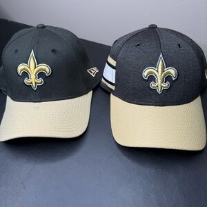 New Orleans Saints NFL flex fitted hats bundle of two.